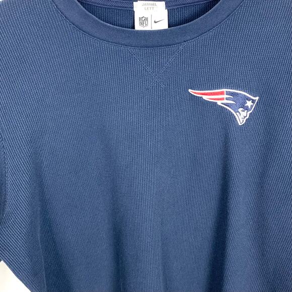 Patriots NFL Nike On Field Apparel Blue Thermal Top Medium Coach Jamael Lett - Picture 6 of 9